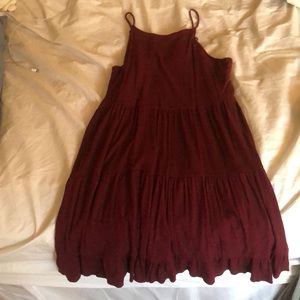 Dark red cute n casual dress